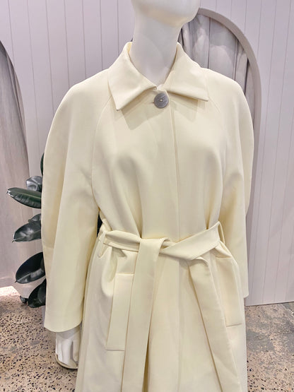 Bianca Spender Lemon Wool Koehler Coat - Size Small (8-10)