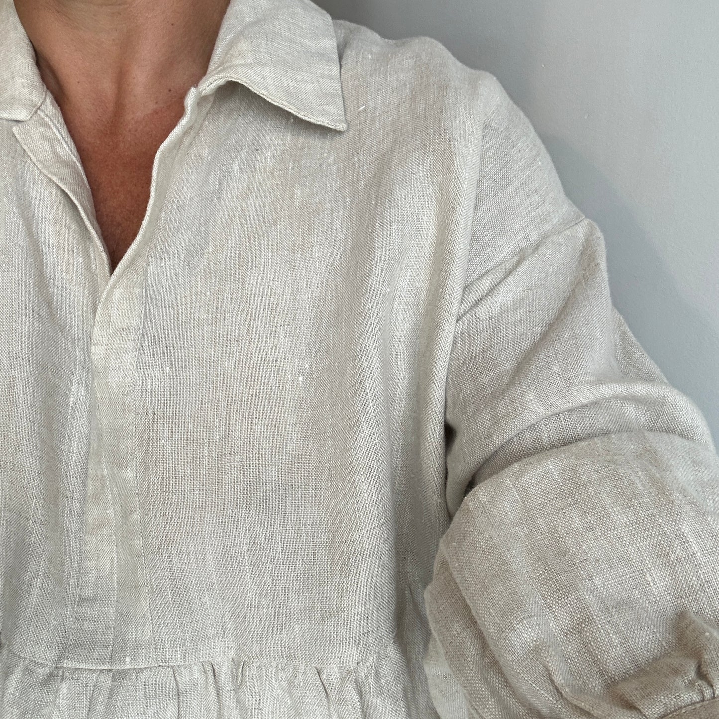 Aere Linen Smock Dress - Size 12/14