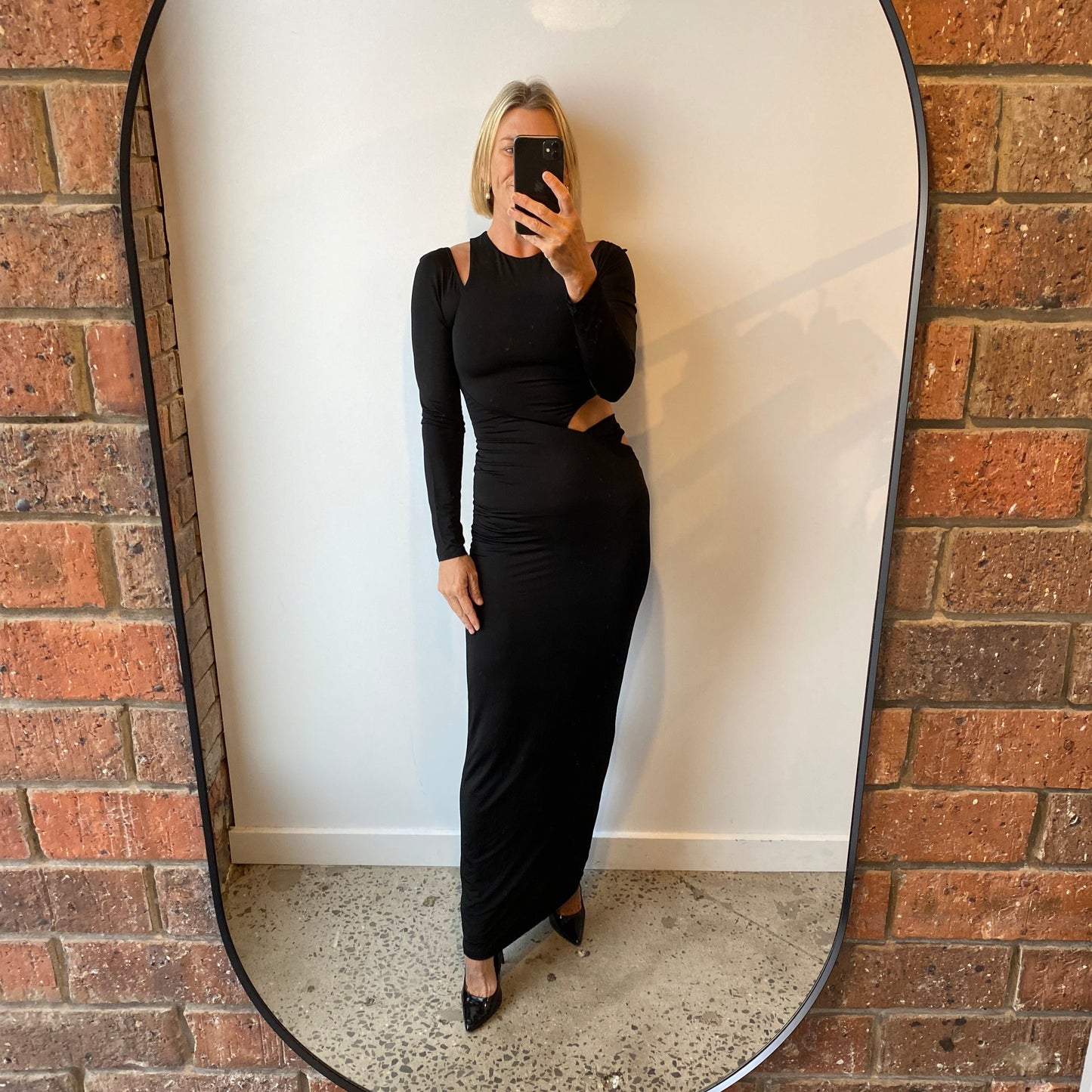 Lover Cut Out Black Maxi Dress - Size 8