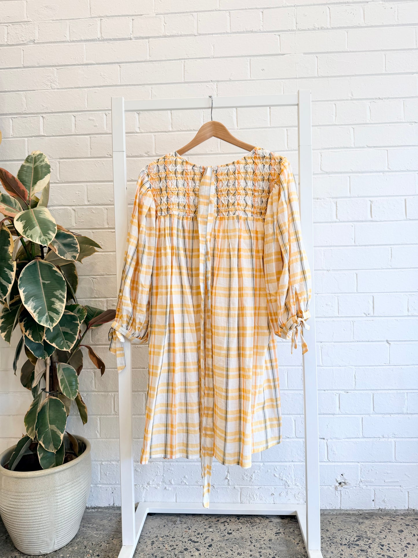 Daughters of India 'Freya' Dress in Honeycomb Plaid - Size L (14)
