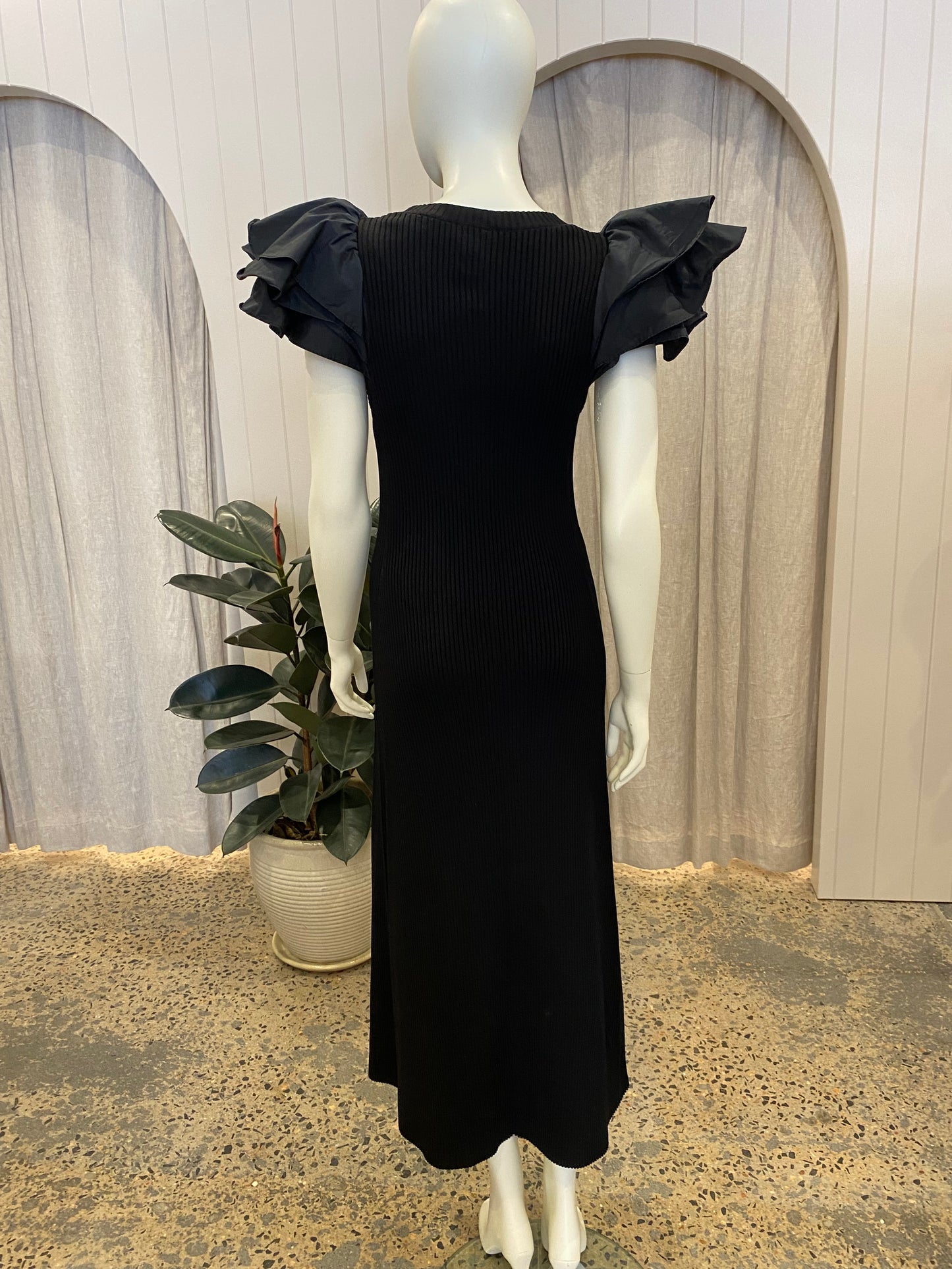 Aje Black Questa Maxi Dress - Size S