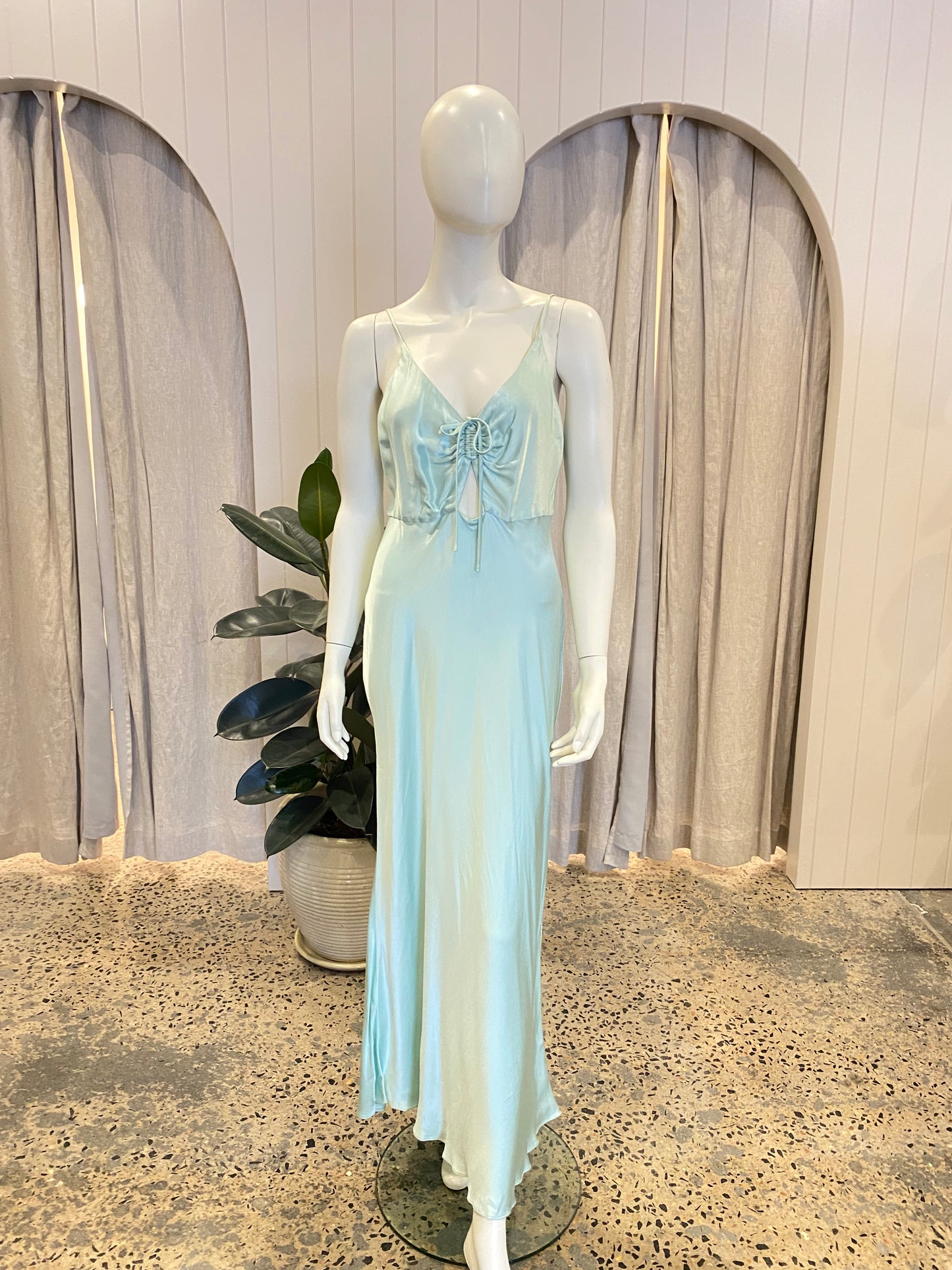 Shona Joy Jefferson Ruched Bias Midi Dress Mint - Size 14