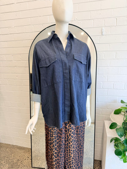 Jac and Jack Indigo Denim Shirt - Size M (12)