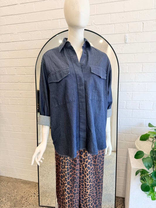 Jac and Jack Indigo Denim Shirt - Size M (12)