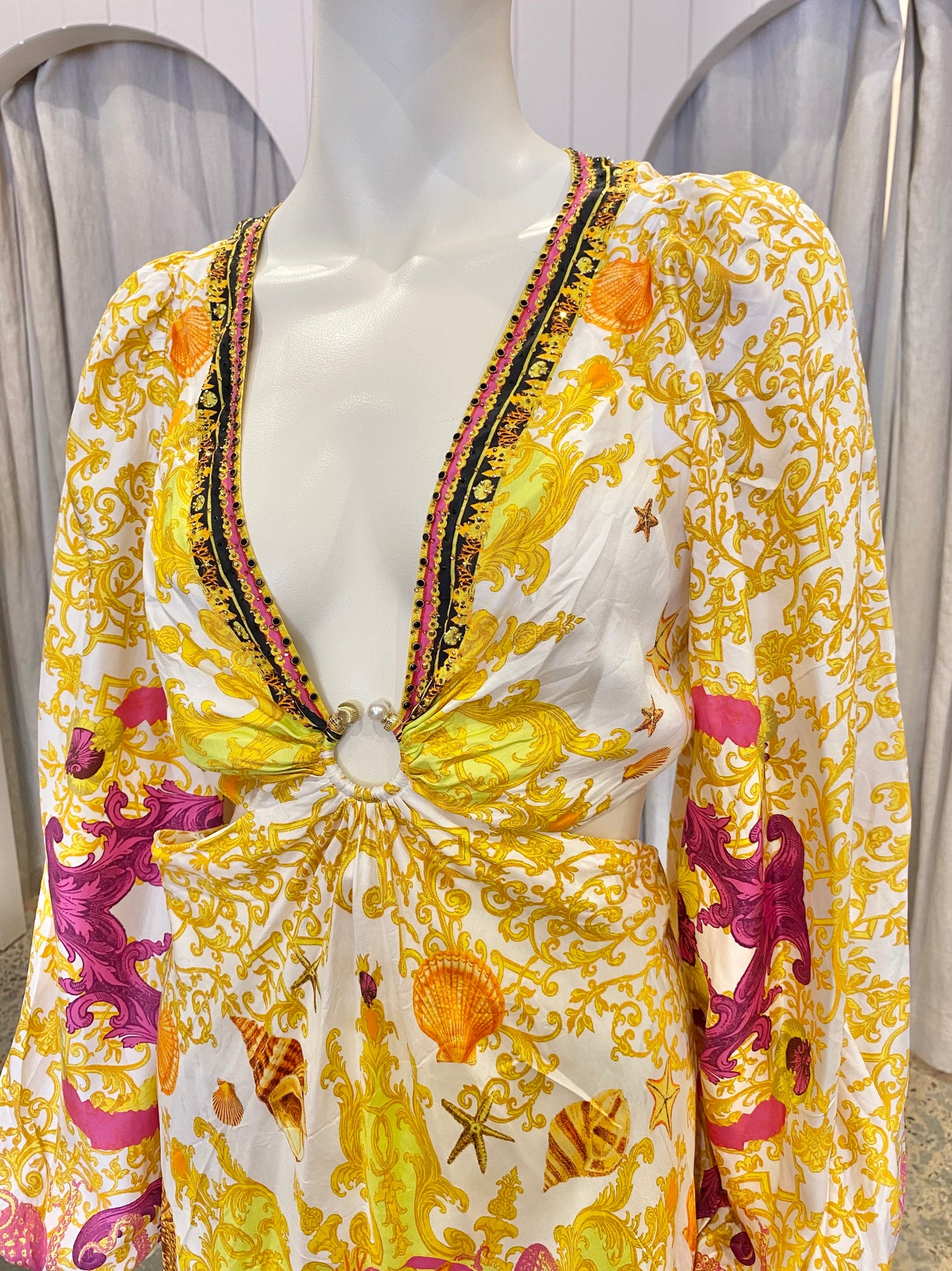 Camilla Squid Squad U-Ring Cut Out Dress - Size Small (8-10)