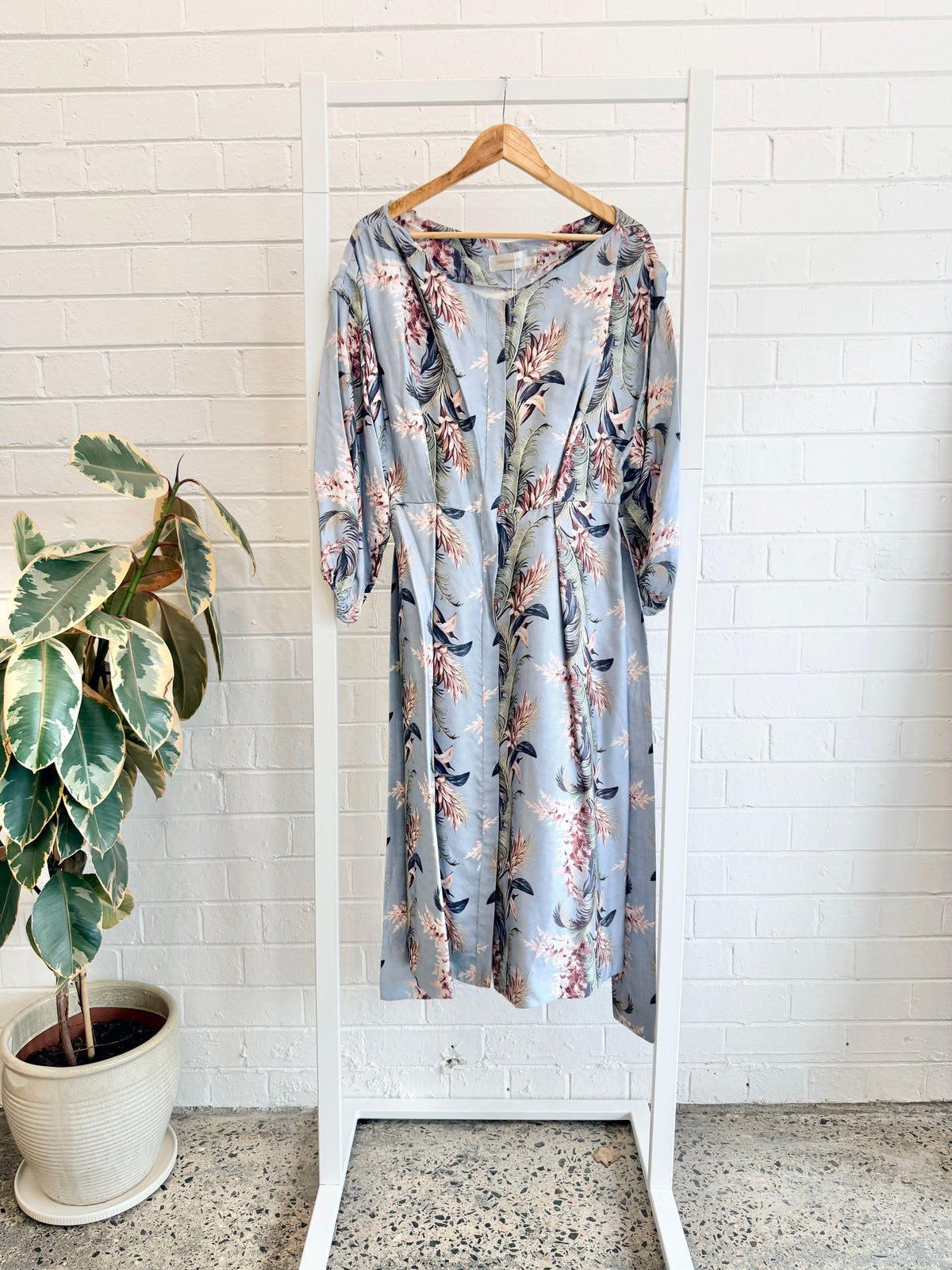 Zimmermann Floral Tie Front Midi Dress - Size 2 (10 - 12)