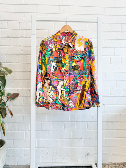 Kip and Co x Jenny Kee Goddesses Silk Shirt - Size 8