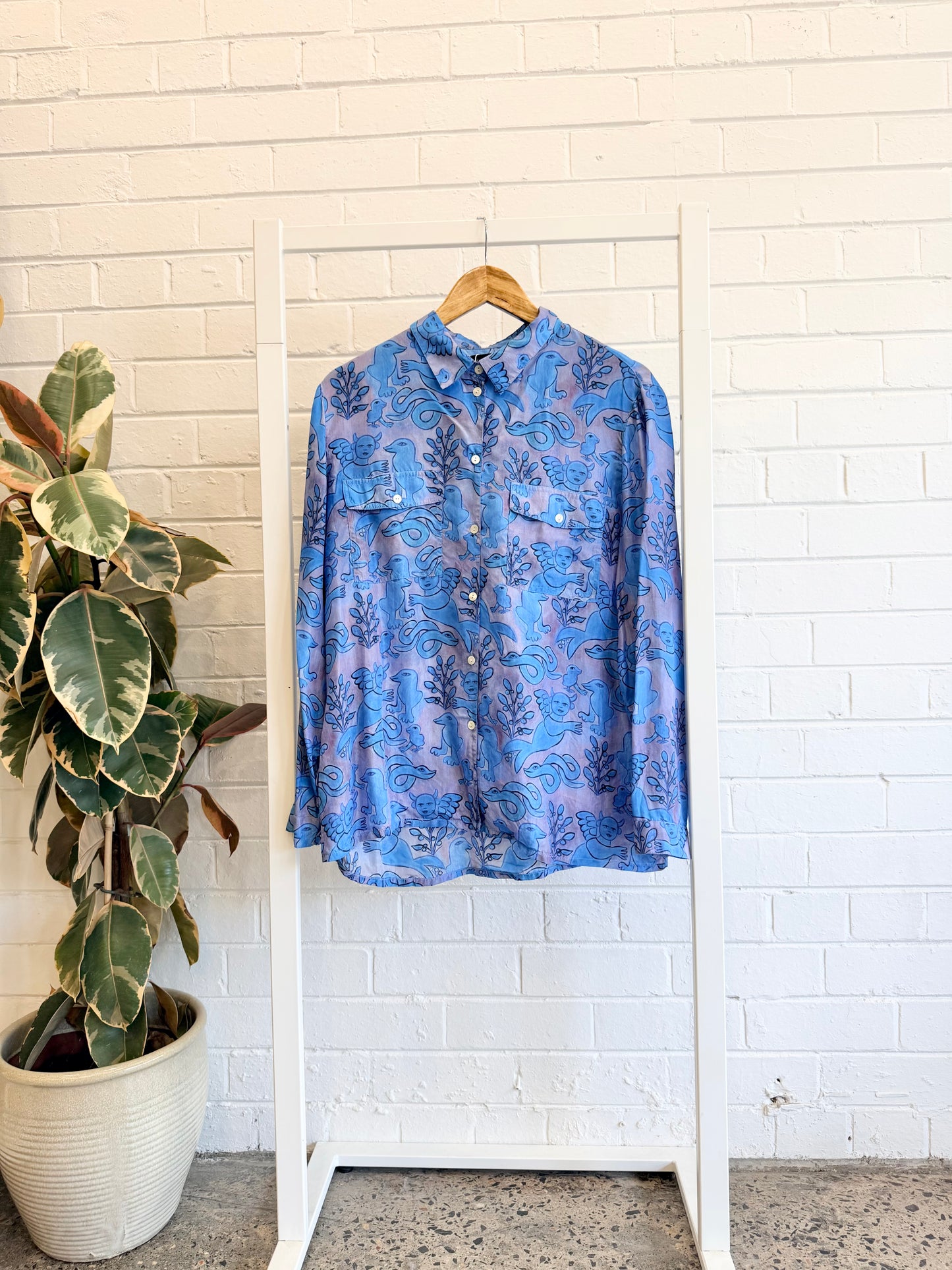 Kip and Co x Mirka Mora Silk Shirt - Size 14