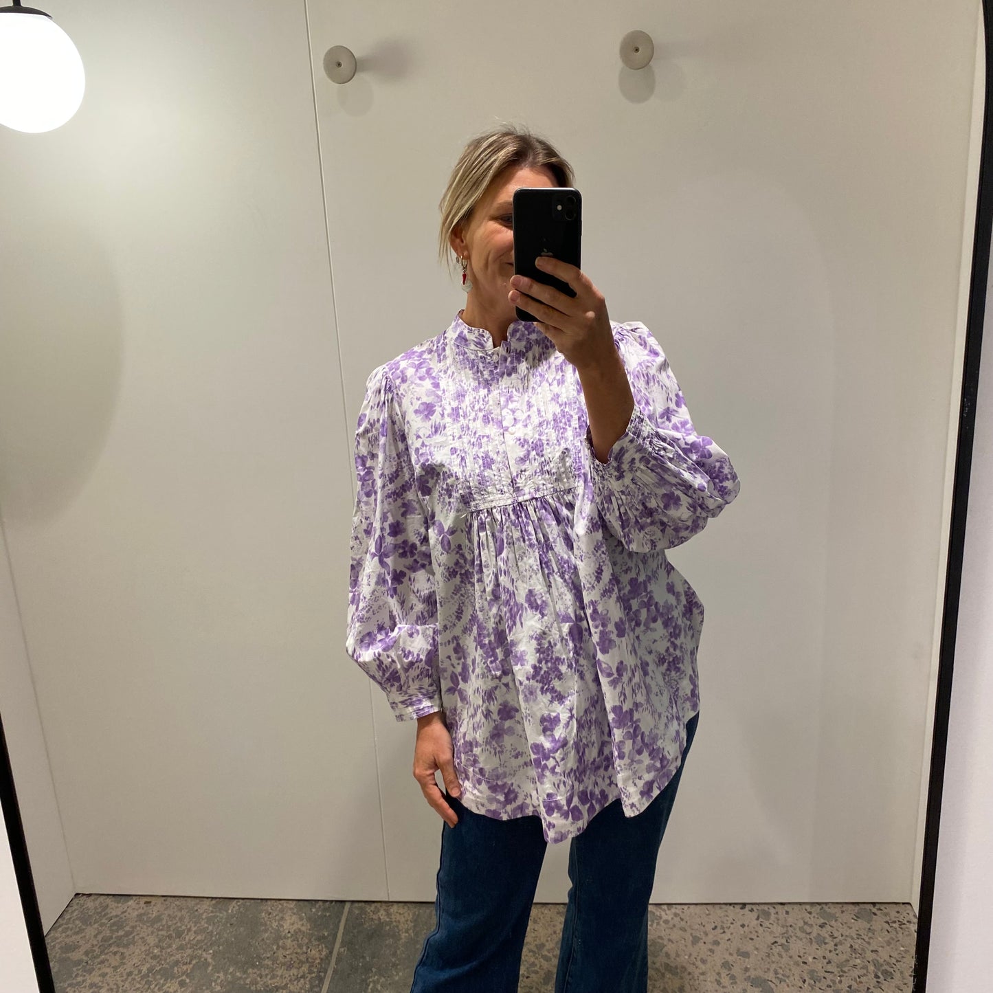 byTiMo Poplin Blouse / Mini Dress in Lilac Floral - Size 12