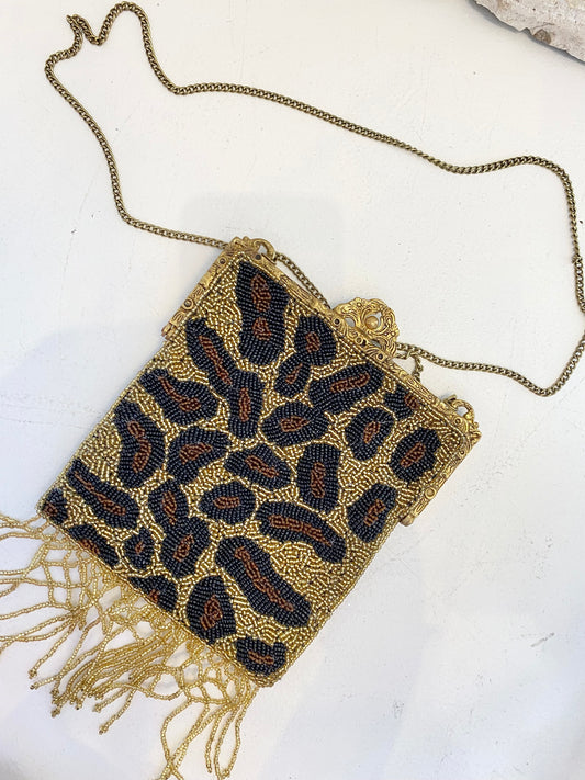 Camilla Beaded Leopard Bag