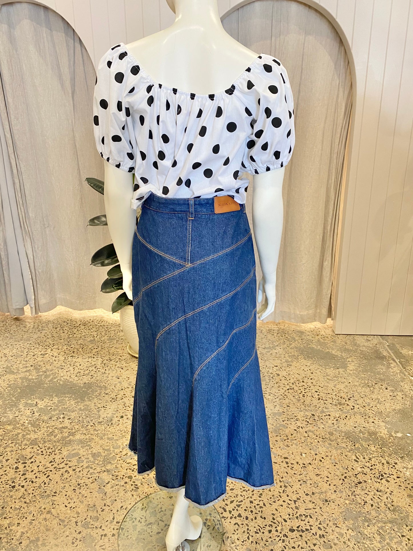 Shona Joy 'Emerson' Contour Denim Skirt - Size 14