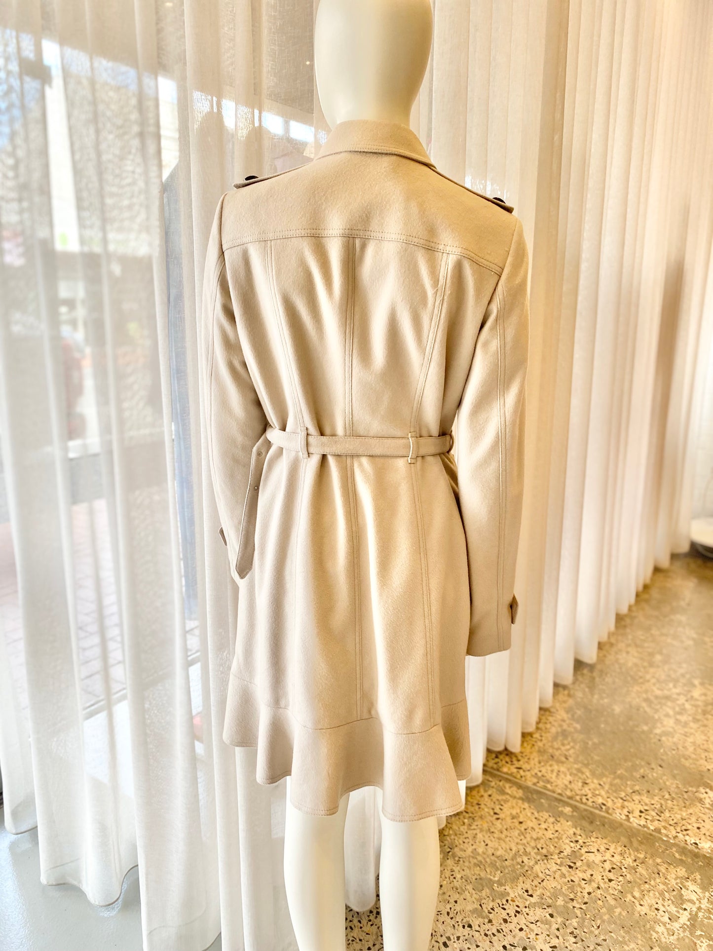 Burberry Wool Cashmere Coat - Size 42 (au 8-10)