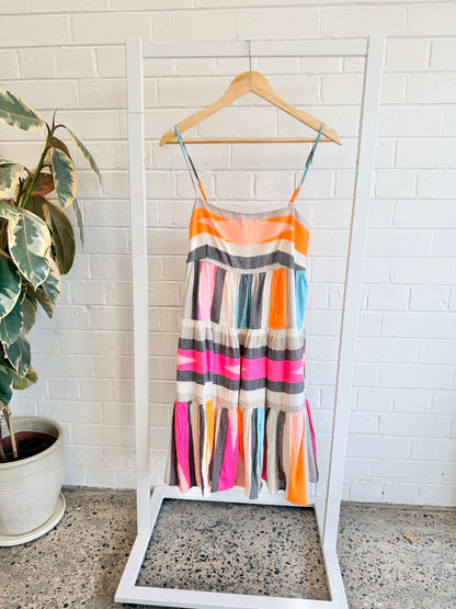 Devotion Twins 'Joy' Dress in Orange/Pink - Size L (12-14)