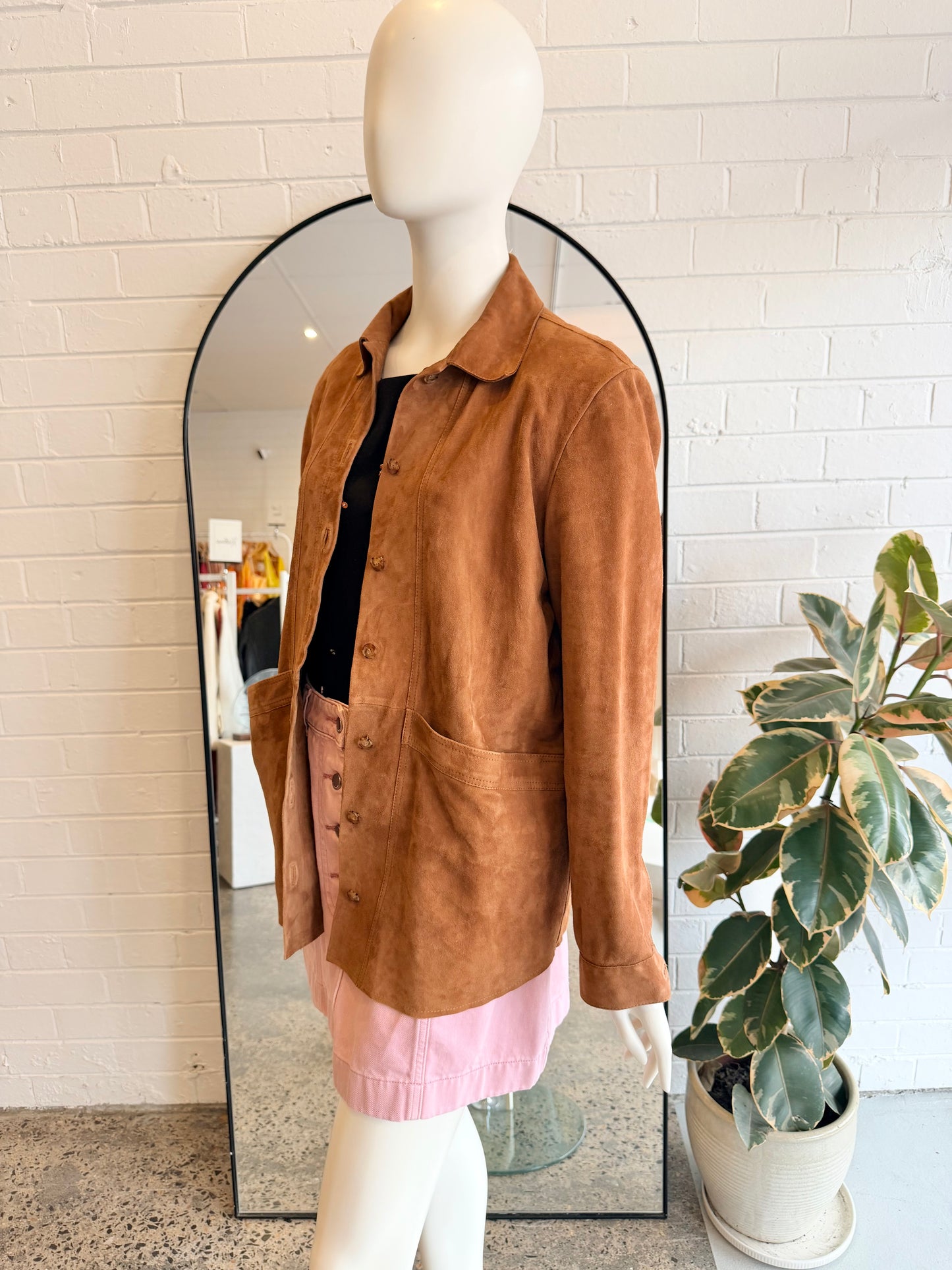 Sezane Camel Suede Will Jacket - Size M