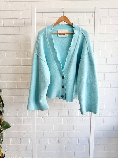 BLANCA Oversized Pepa Cardigan in Turquoise - Size Small (10-14)