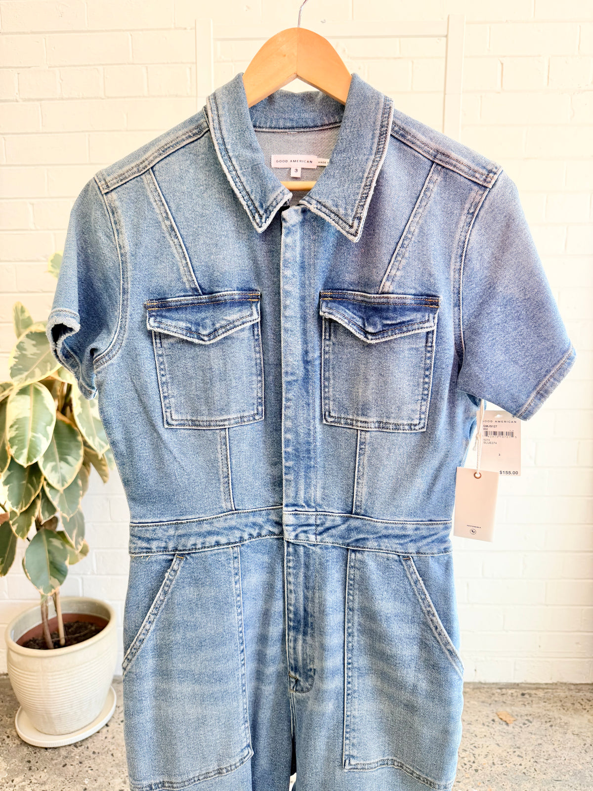 Good American Blue Denim Jumpsuit - Size 3 (12)
