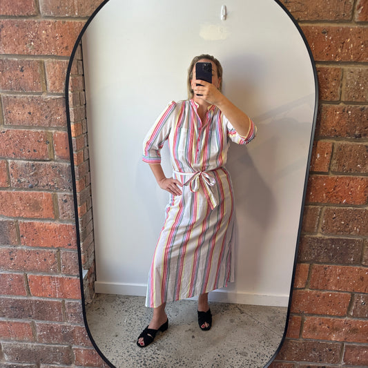 Lola Australia Stripe Midi Dress - Size 10