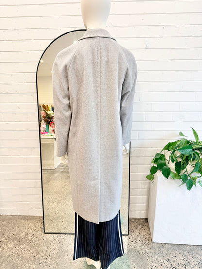 Cable Melbourne Grey Wool Anderson Coat - Size 8