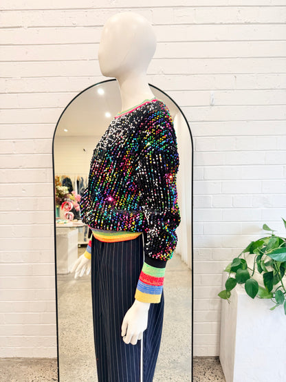 Frankie's Melbourne Sequin Disco Sweater - Size 10-12