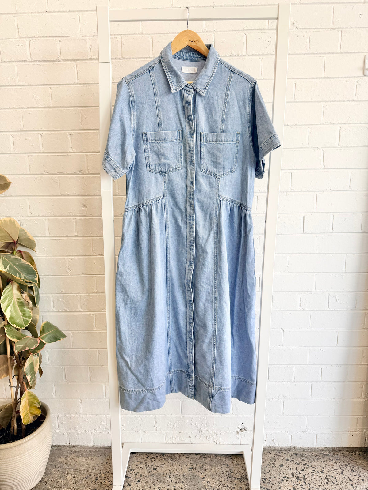 MAYE Montana Denim Shirtdres in Light Blue - Size L (12-14)