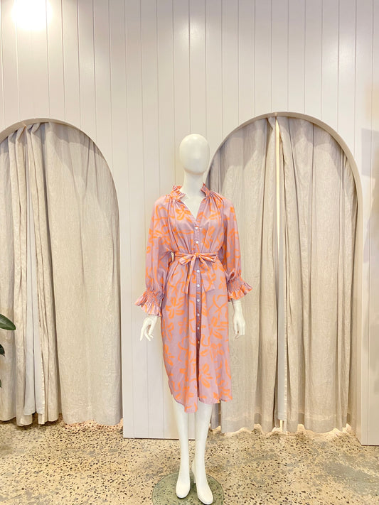 Kiik Luxe Blush Linen Shirt Dress