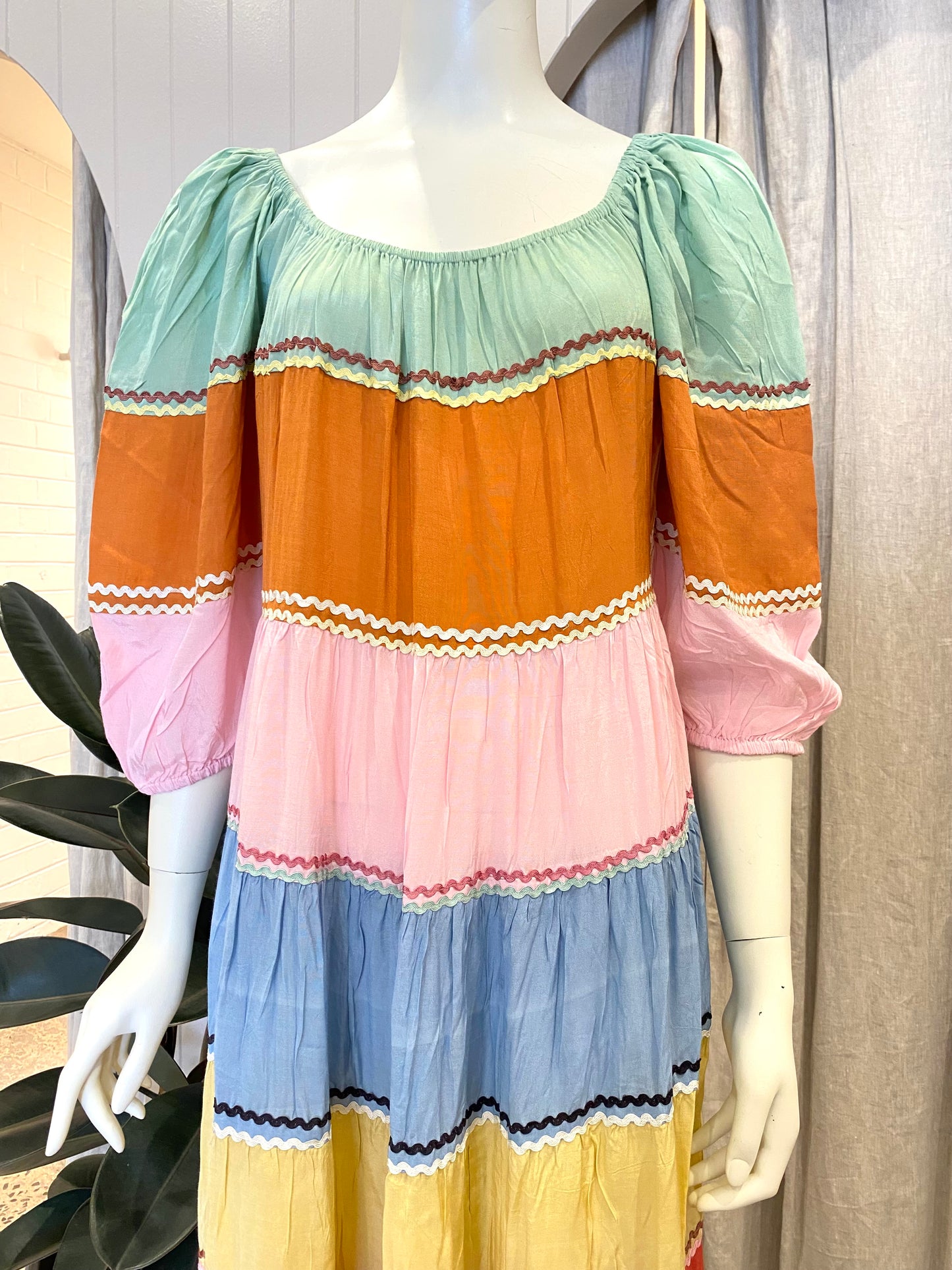 Hammock & Vine Rainbow Tiered Maxi Dress - Size 12