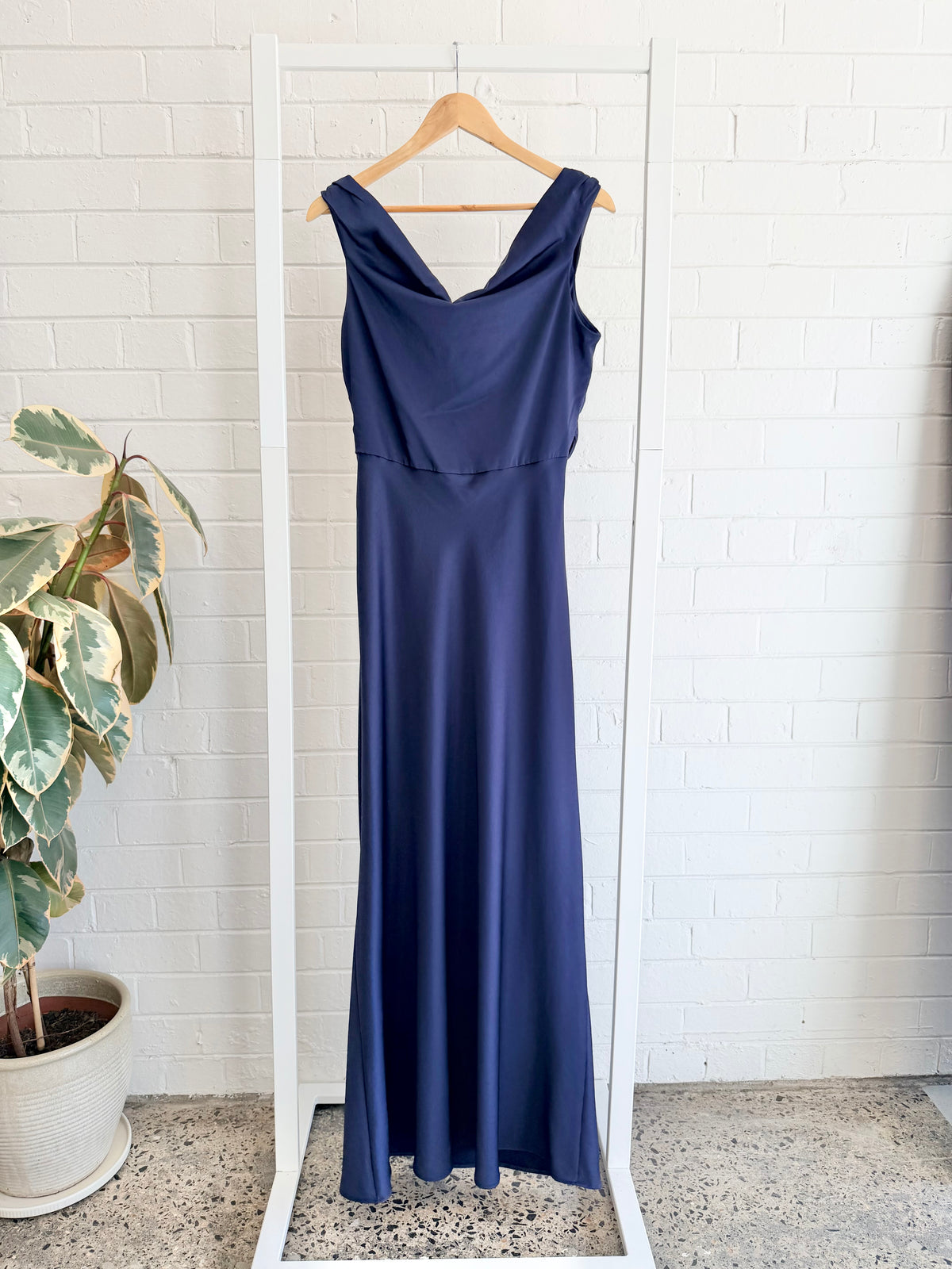 Bec & Bridge 'Eternity' Off Shoulder Maxi Dress in Navy - Size 16