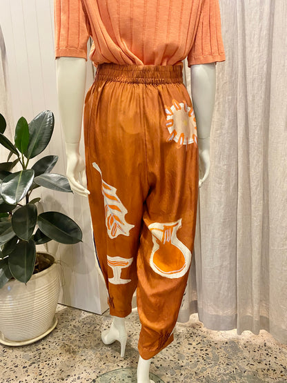 Alemais Soleil D'amour Tapered Silk Pant - Size 10