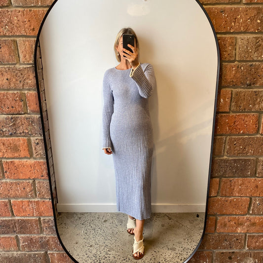 Friends With Frank Cleo Knit Dress in Blue - Size Small (8/10)