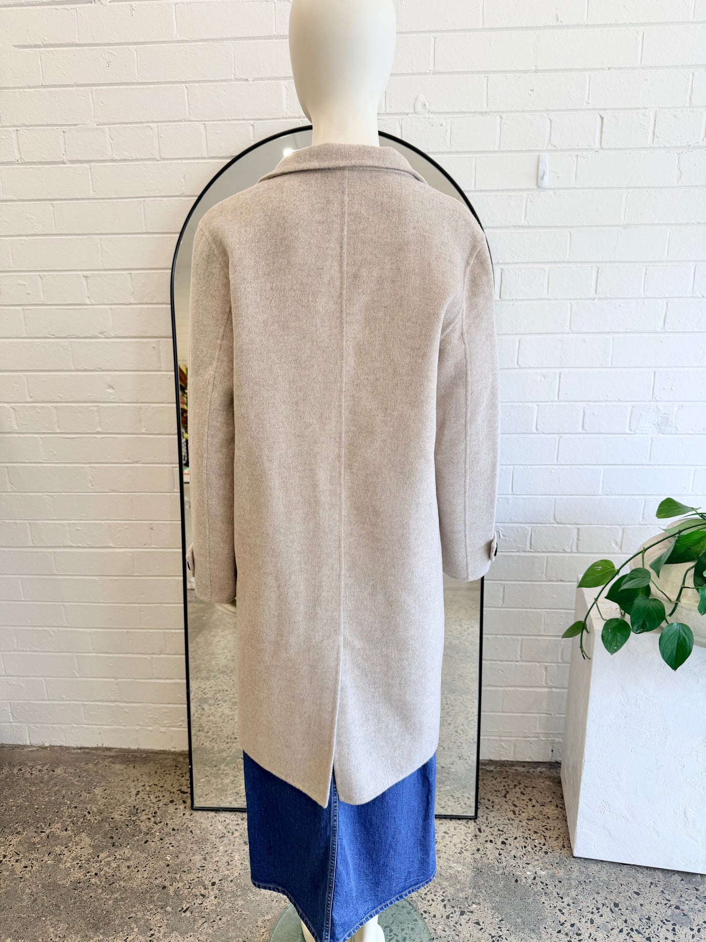 Ella Sanders Stone Adele Wool Coat - Size L (12 - 14)