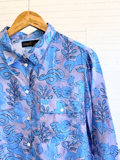 Kip and Co x Mirka Mora Silk Shirt - Size 14