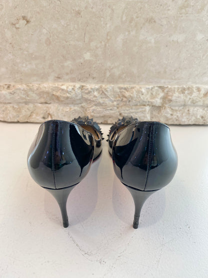 Christian Louboutin Black Patent Pyramipump - Size 38.5