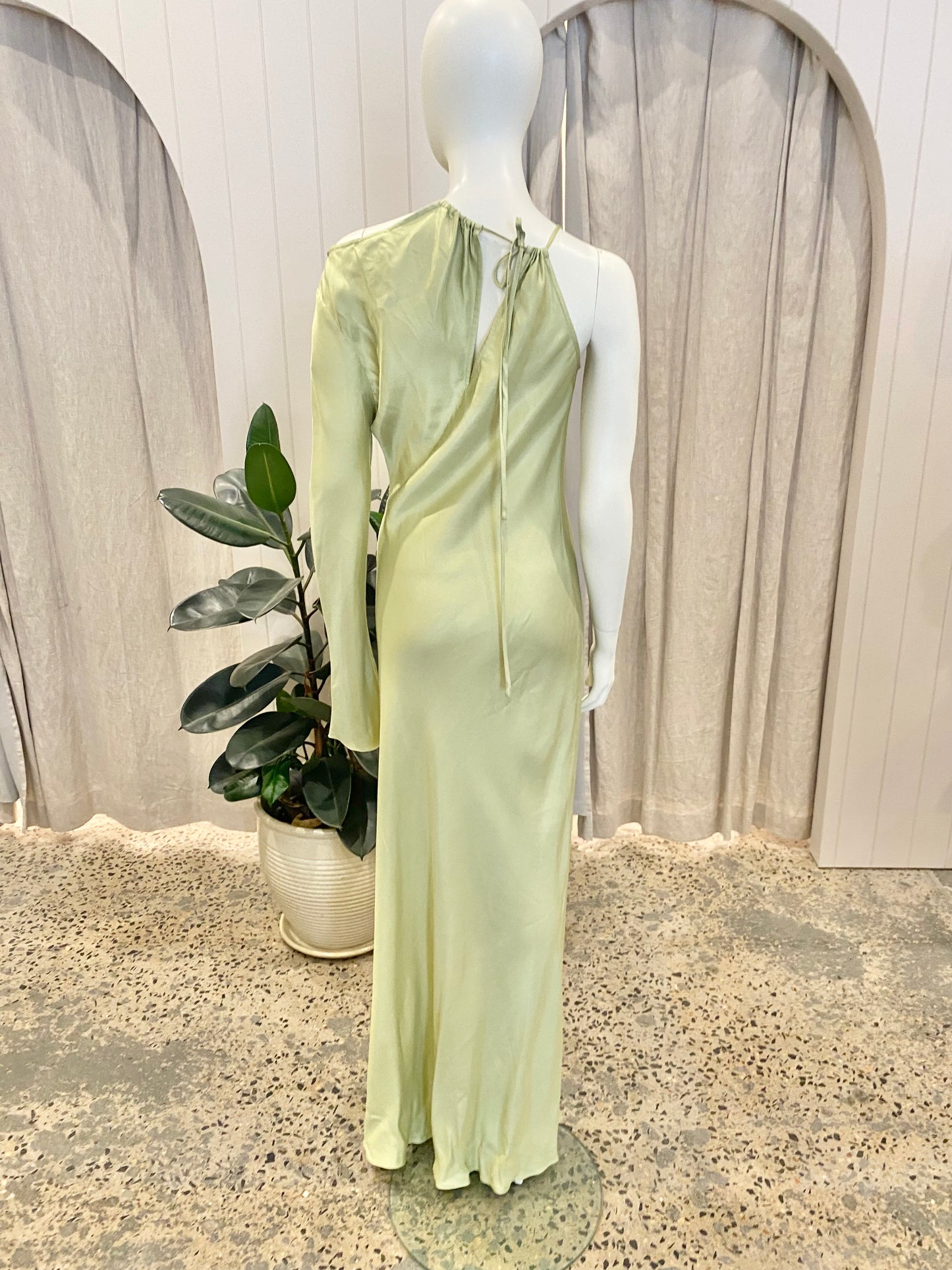 Bec & Bridge Kai Asym Maxi Dress in Pear - Size 10