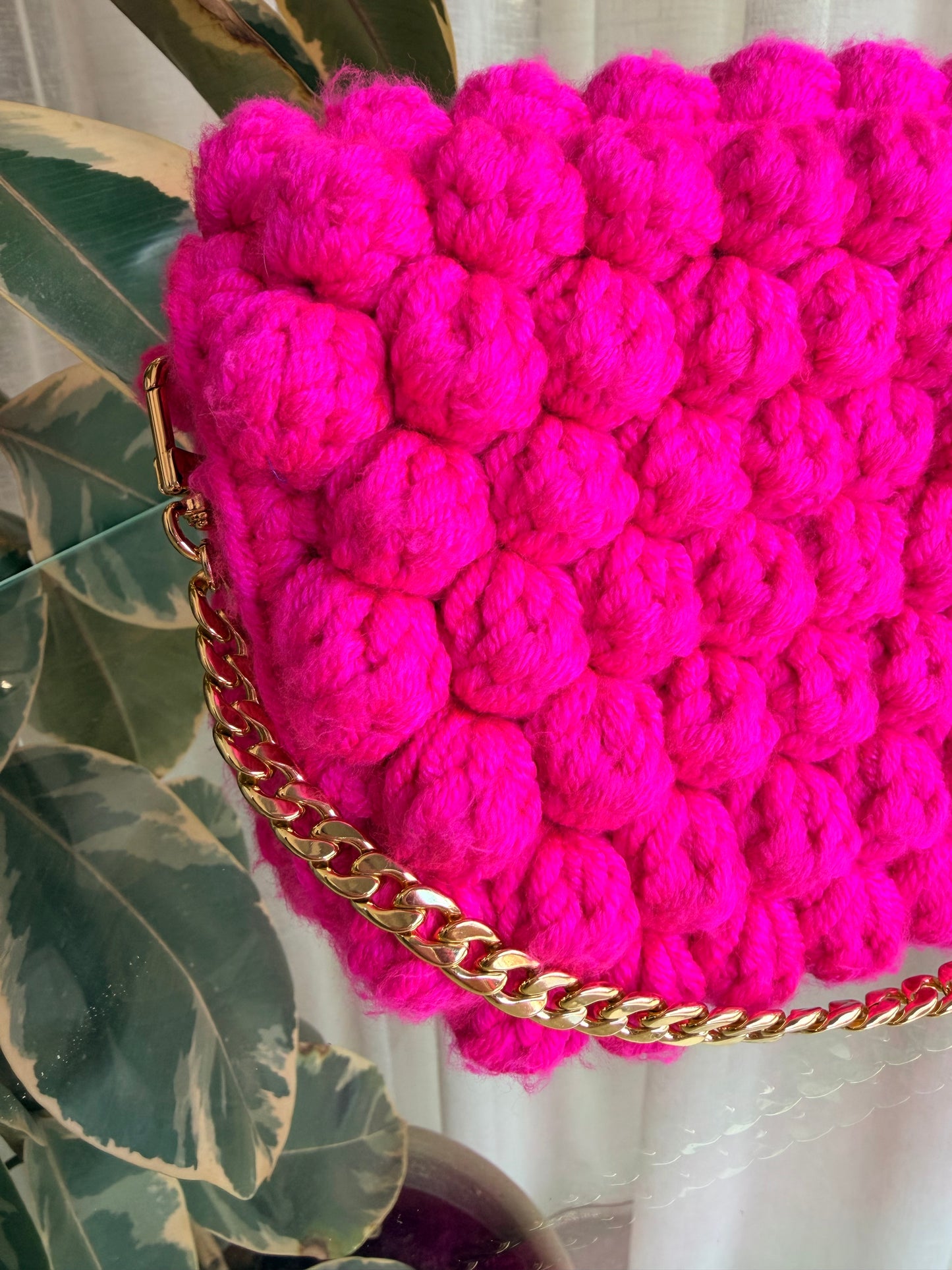 Jimmy Neon Pink Crochet Shoulder Bag
