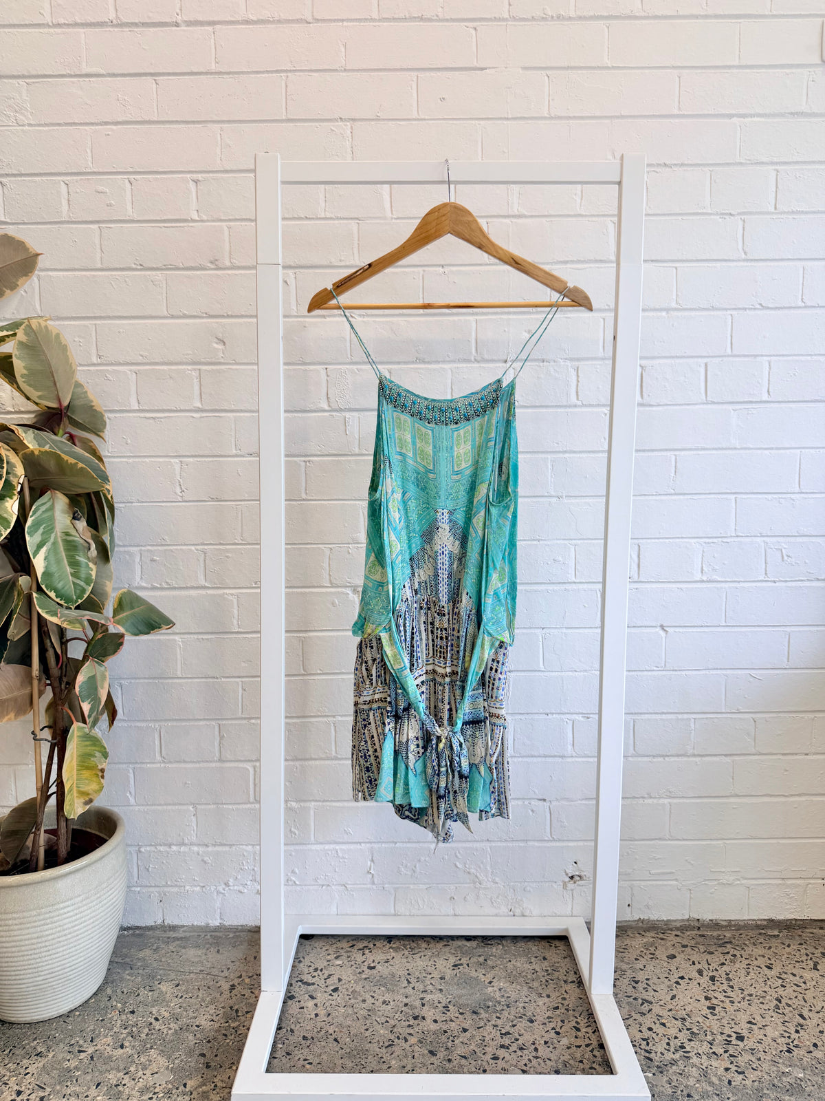 Camilla Mint Shoestring Strap Topkapi Playsuit  - Size 3 (12)