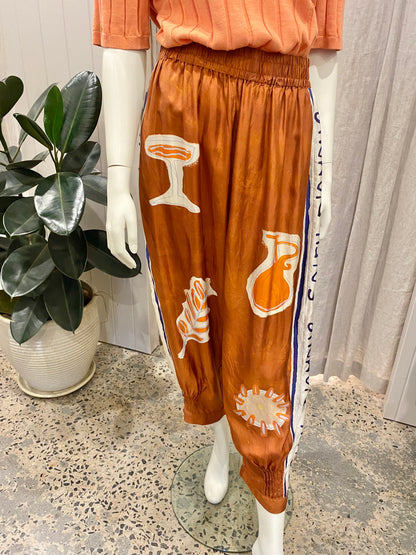 Alemais Soleil D'amour Tapered Silk Pant - Size 10