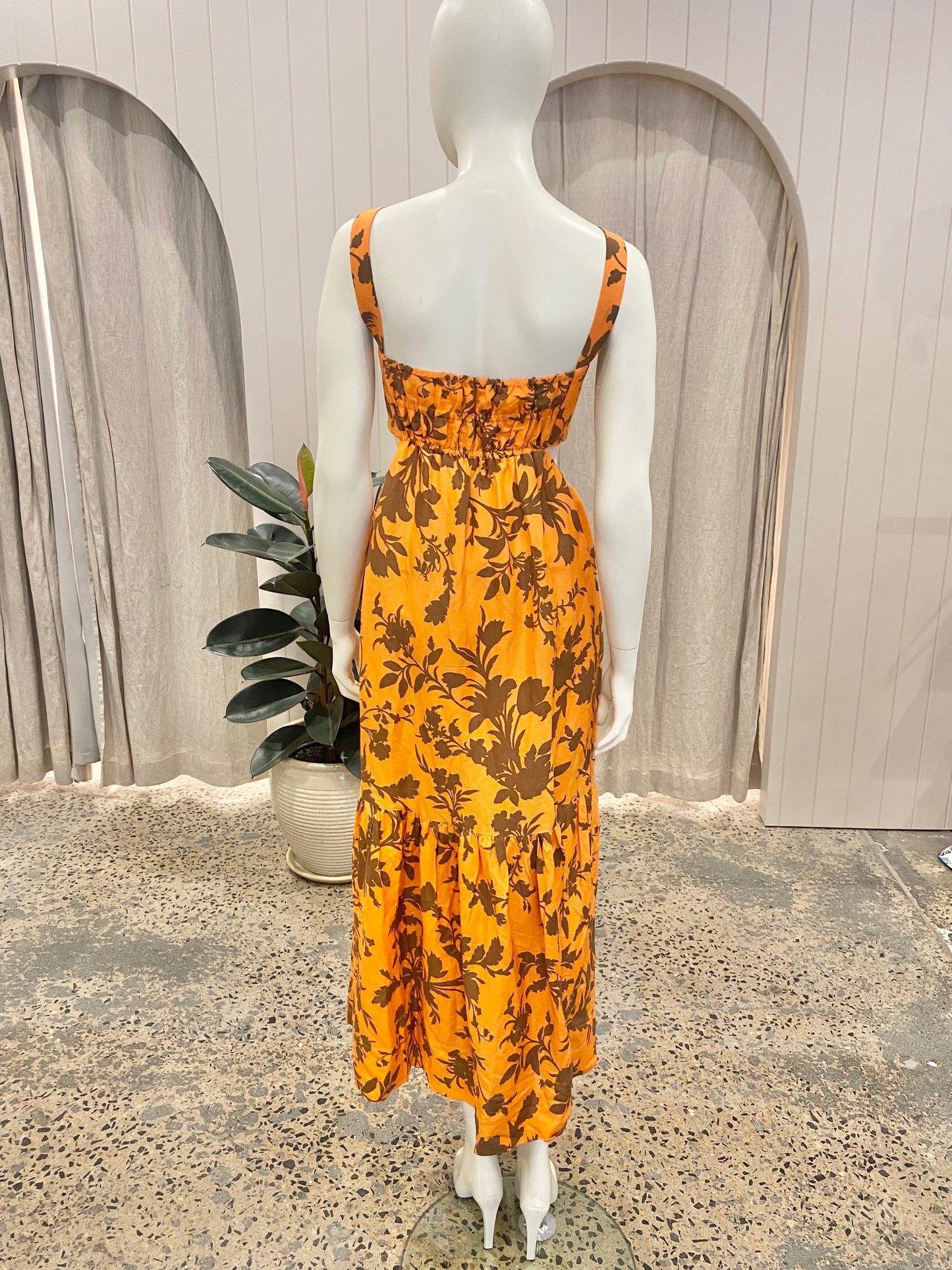 Shona Joy Cut Out Ruched Midi Dress - Size 16