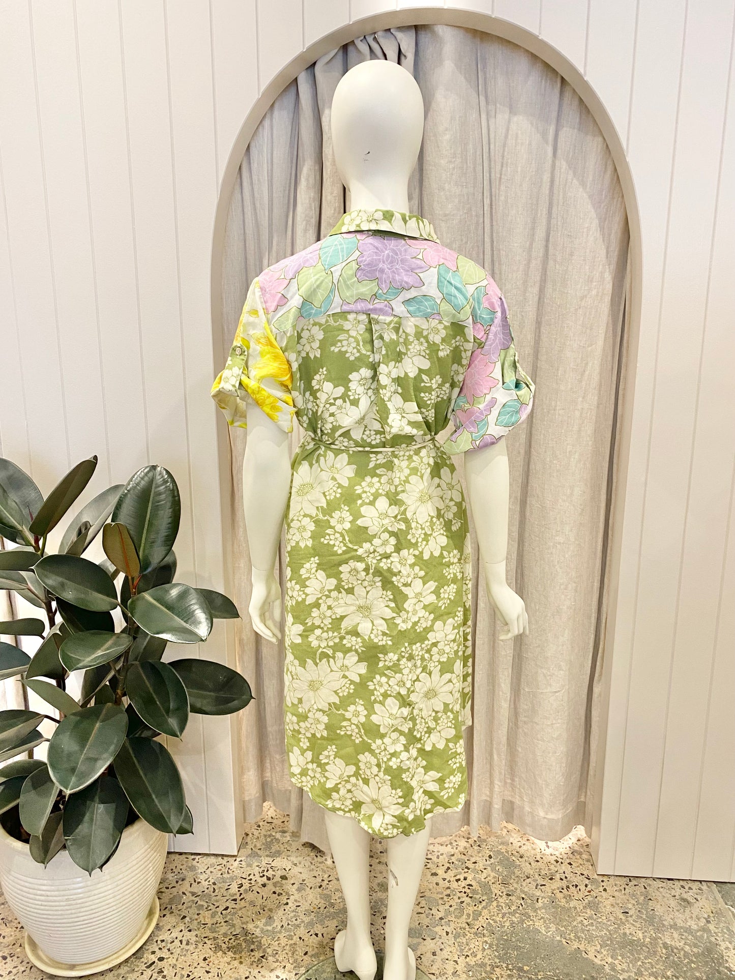 Alemais Elora Patchwork Shirt Dress - Size 10
