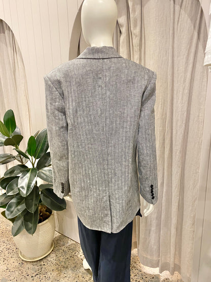 Shona Joy Ash Linen Amanda Blazer - Size 8