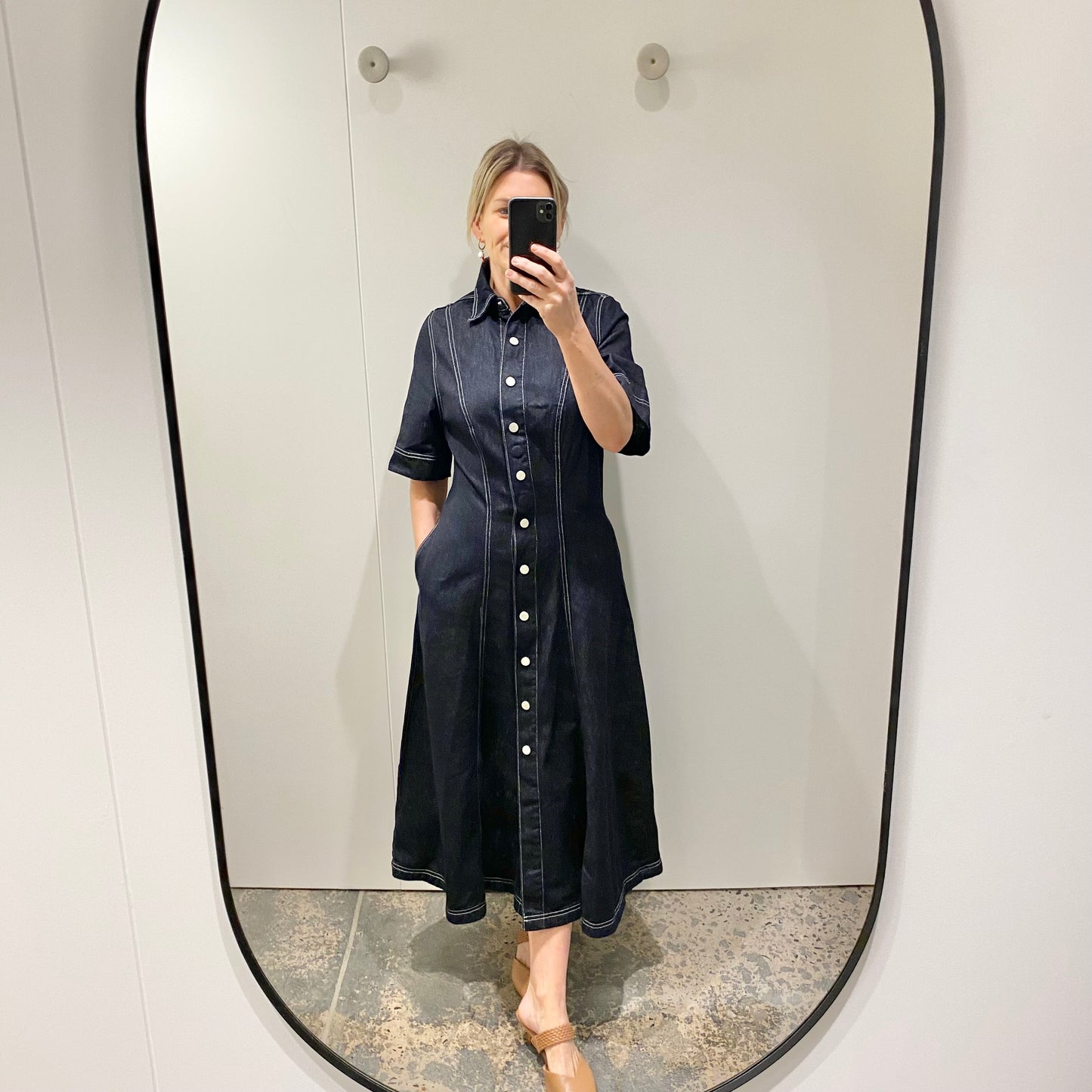 Bohemian Traders Slim Denim Shirtdress - Size 10