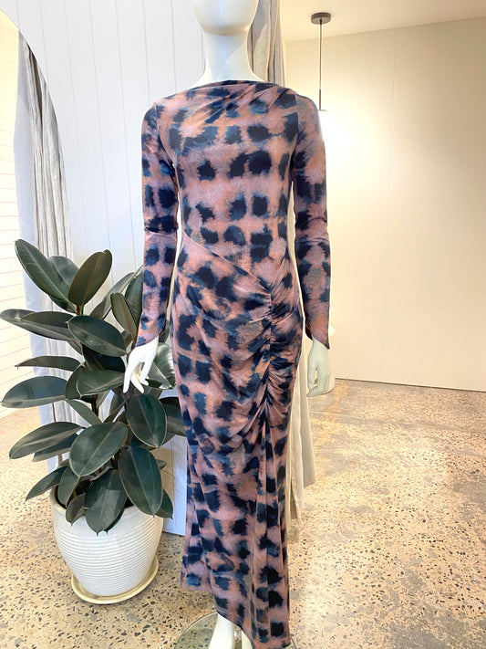 Suboo Shibori Maxi Dress in Tortoiseshell - Size M (10/12)