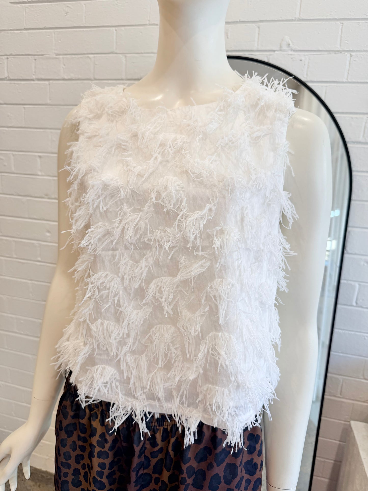 Gorman White Fluffy Top - Size 10