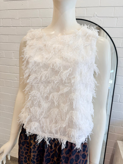 Gorman White Fluffy Top - Size 10