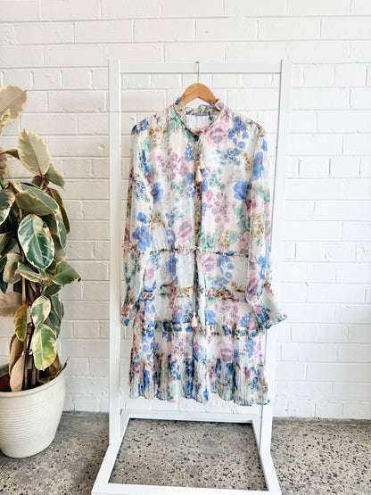 Feathers Floral Midi Dress - Size XL (14)