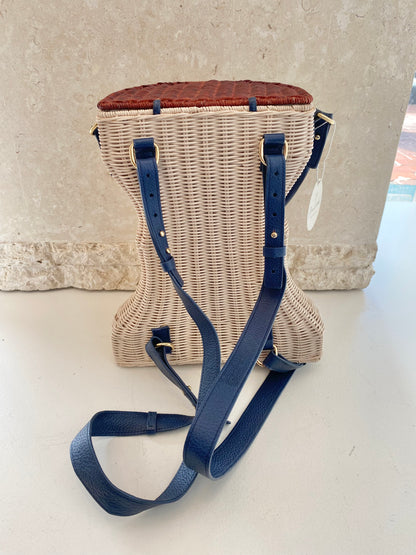 Lucy Folk Wicket Basket Backpack in Natural