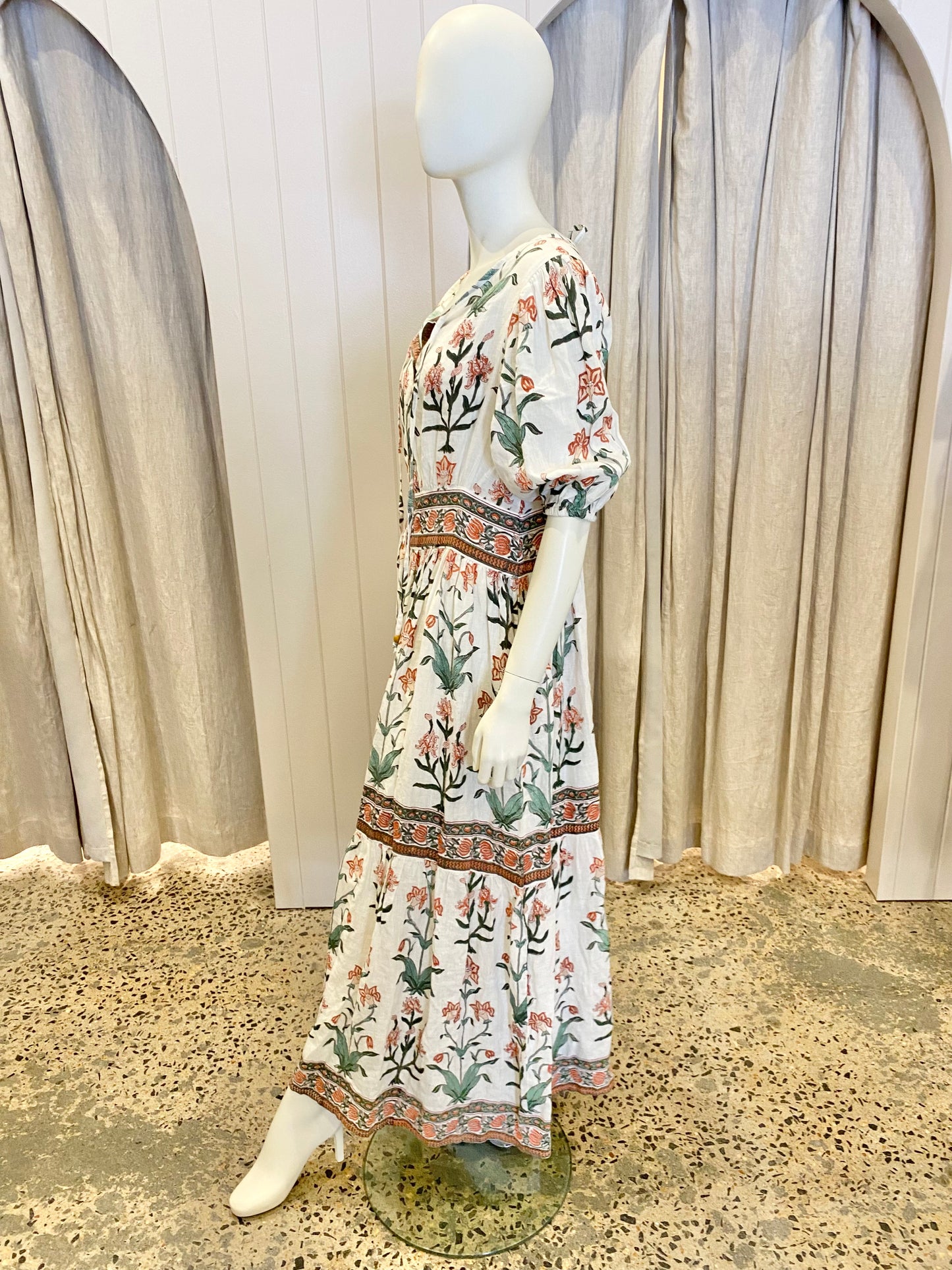 Hannah Artwear Camilla Linen Dress in Floral - Size 3 (14)