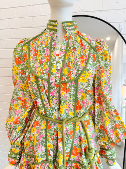 Alemais Green Cabana Mini Dress - Size 8