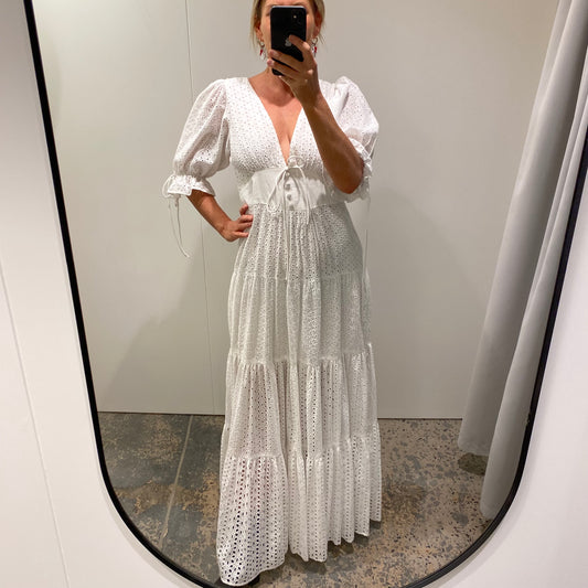 Joslin Broderie Anglaise Maxi Dress - Size 10