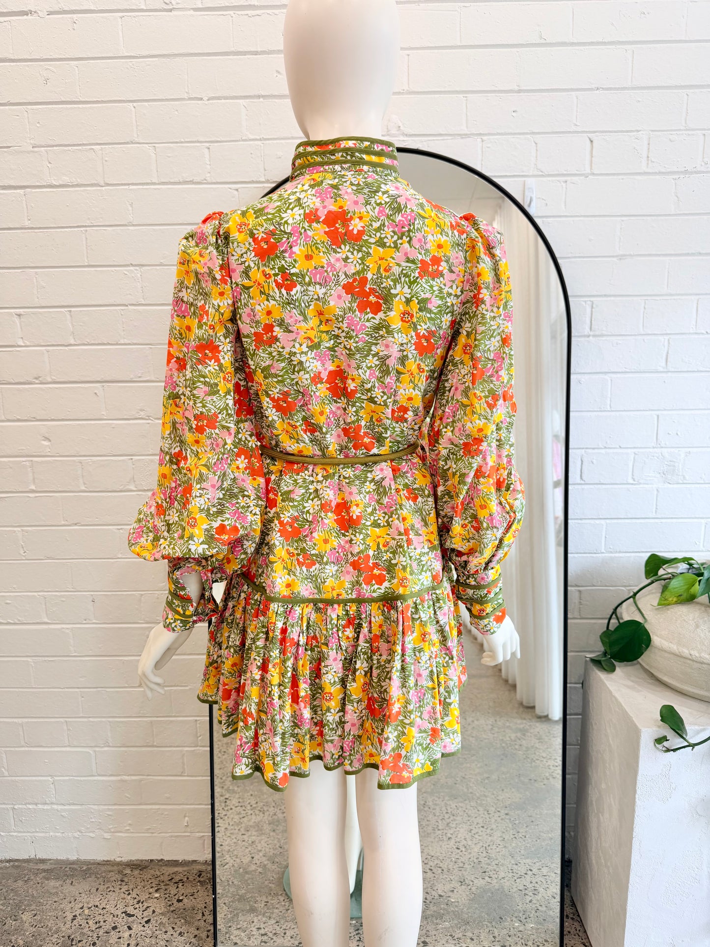 Alemais Green Cabana Mini Dress - Size 8