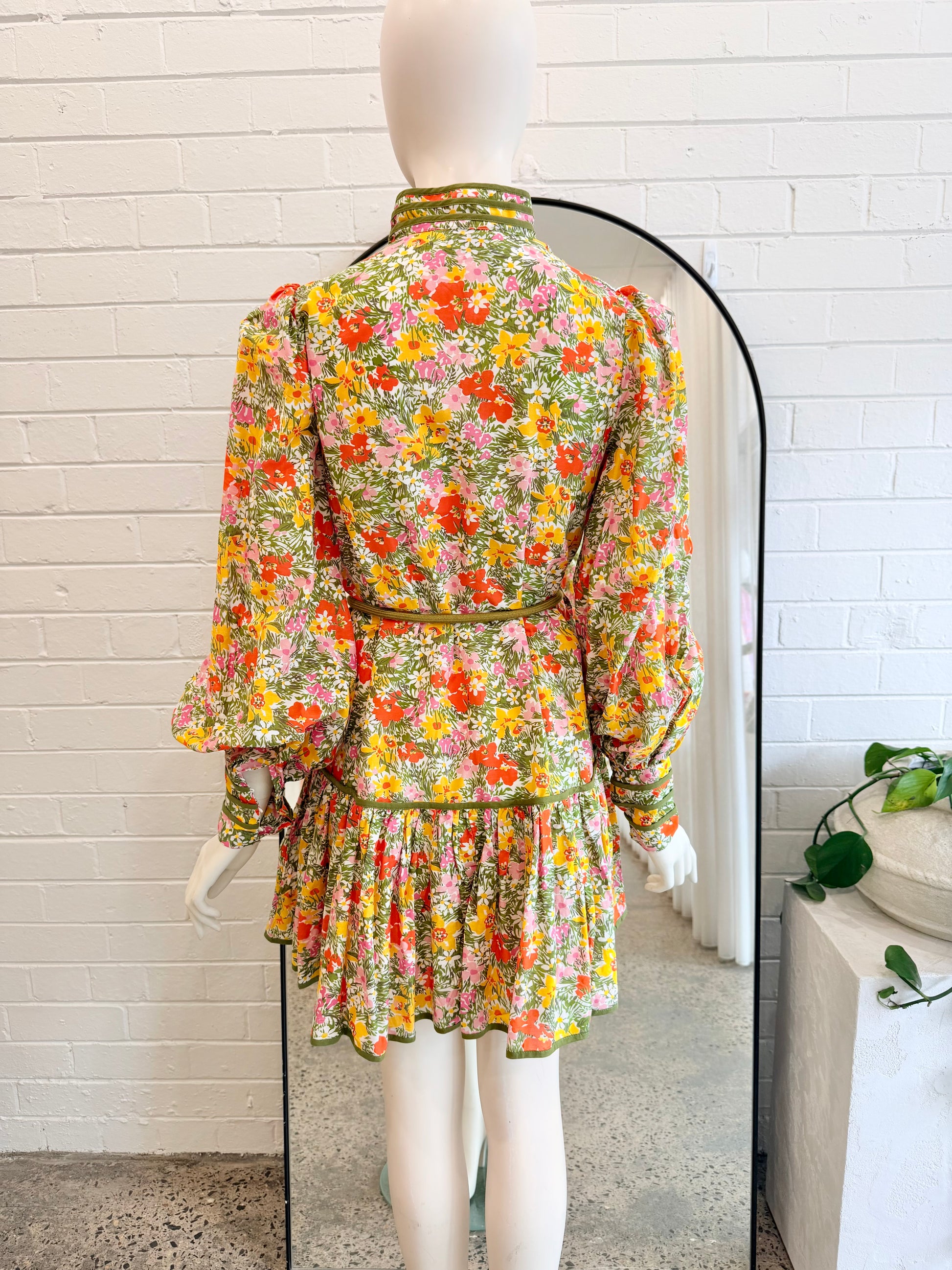 Alemais Green Cabana Mini Dress - Size 8